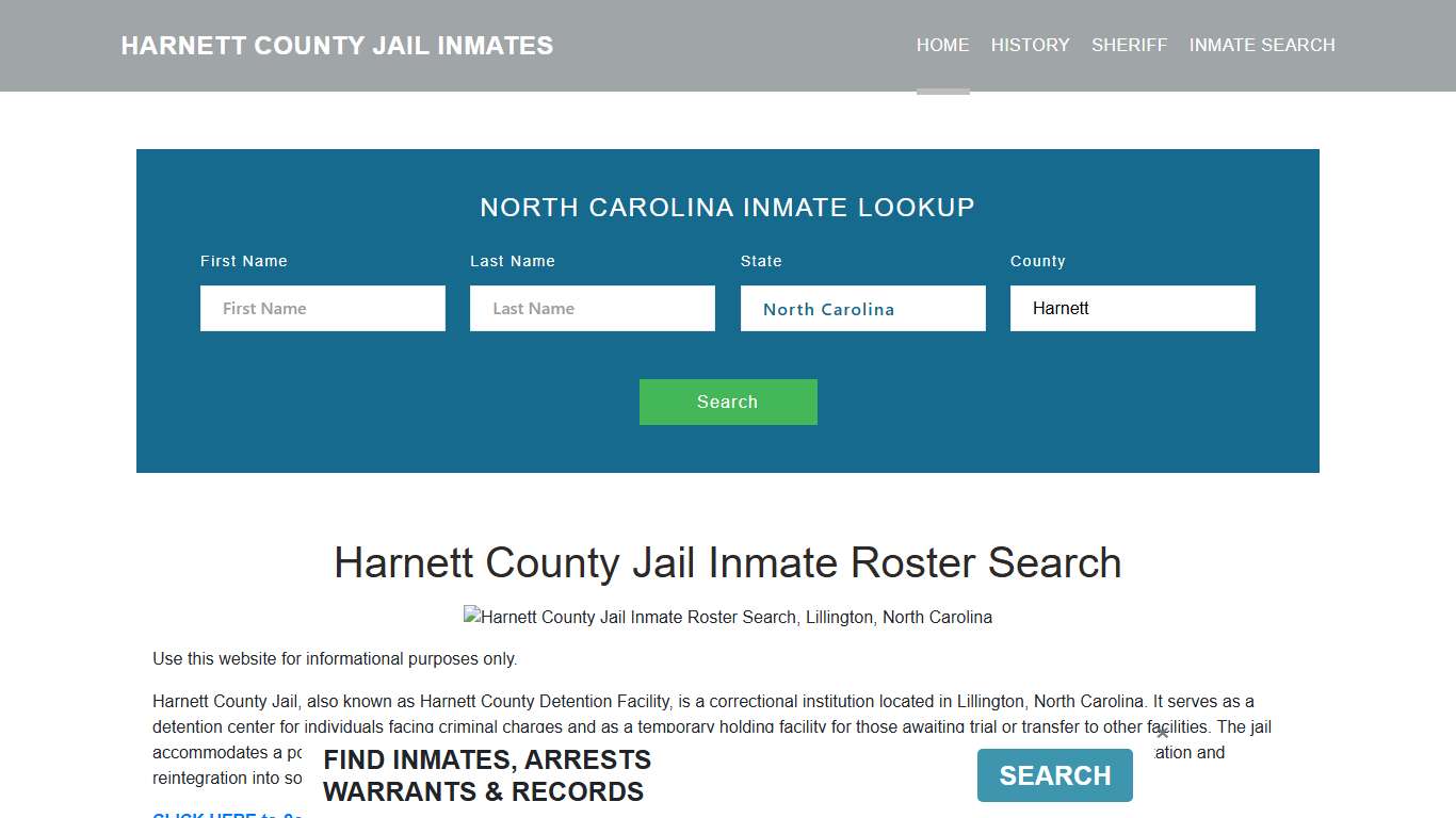 Harnett County Jail Inmate Roster Lookup, Lillington, NC